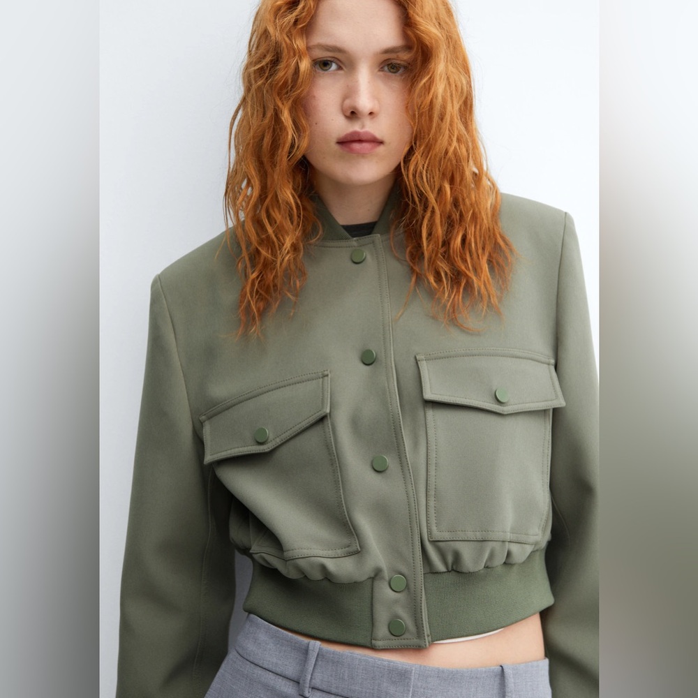 NWT - Mango - Bomber jacket with shoulder pads - Picture 7 of 12
